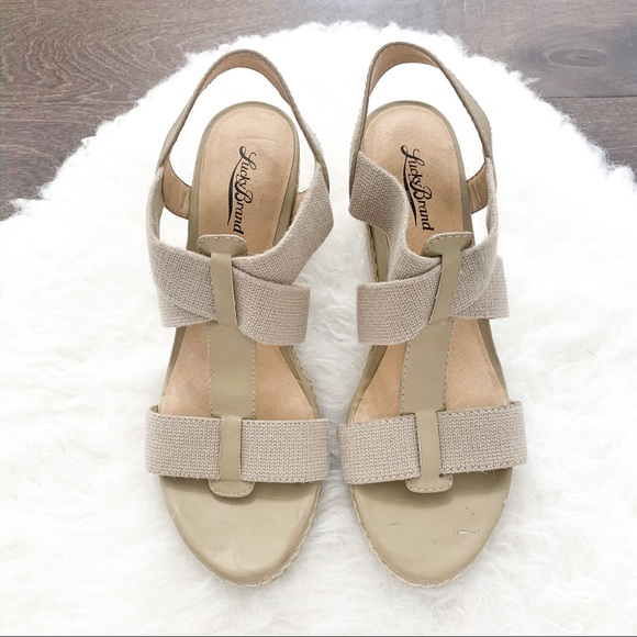 Lucky Brand Beige Espadrille Straw Wedges - Picture 3 of 6